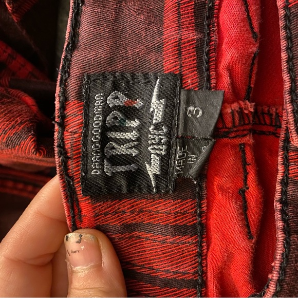 Tripp nyc red plaid jeans - Picture 3 of 5